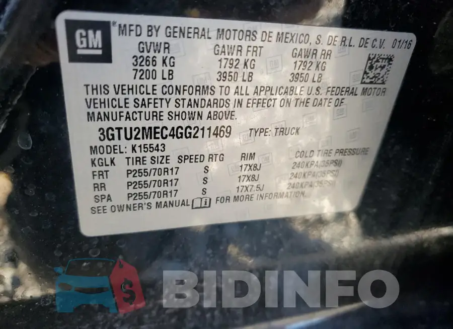 3GTU2MEC4GG211469 Photo# 12