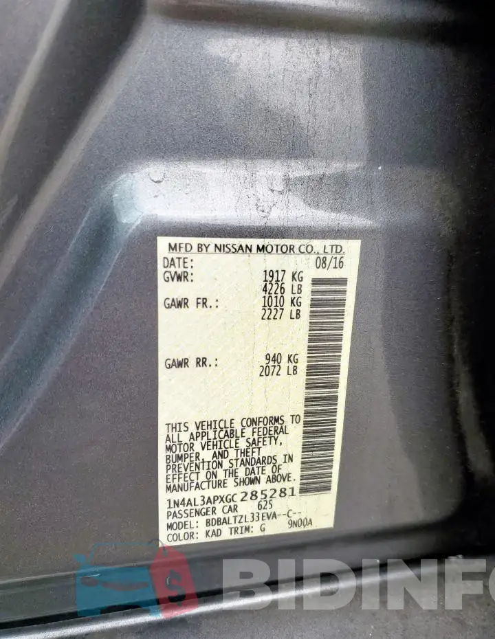 1N4AL3APXGC285281 Photo# 12