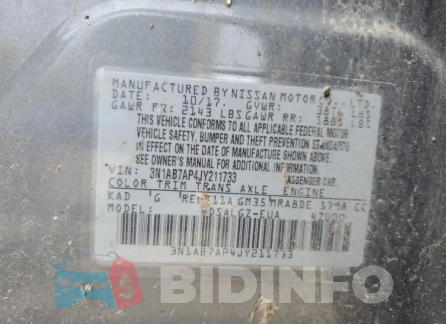 3N1AB7AP4JY211733 Photo# 12