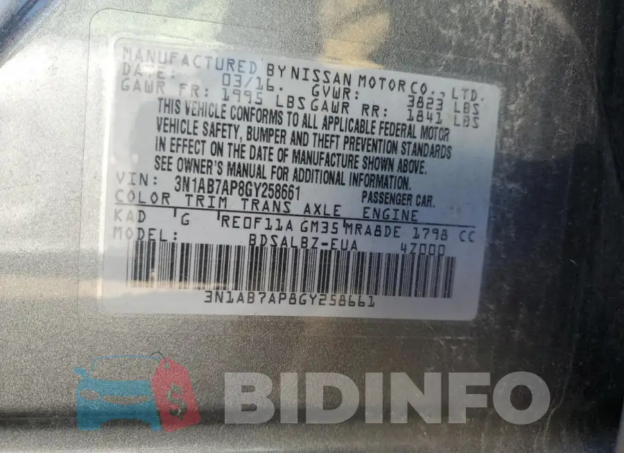 3N1AB7AP8GY258661 Photo# 12