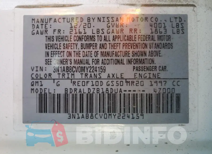 3N1AB8CV0MY224159 Photo# 12