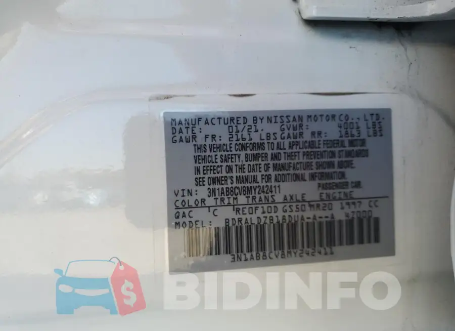 3N1AB8CV8MY242411 Photo# 12