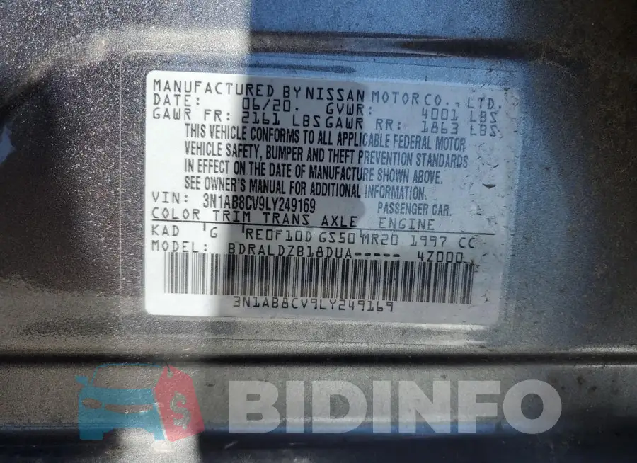 3N1AB8CV9LY249169 Photo# 12