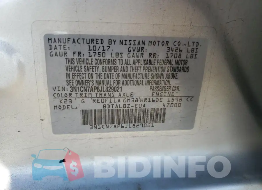 3N1CN7AP6JL829021 Photo# 12