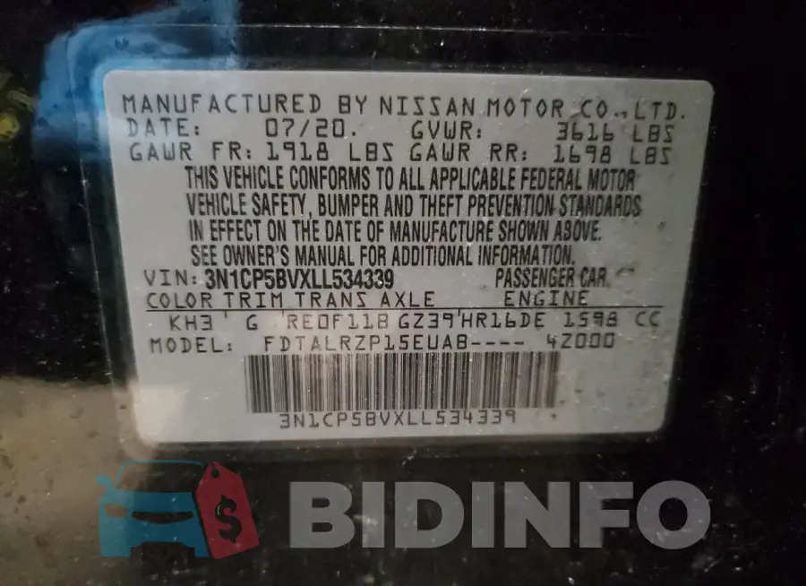 3N1CP5BVXLL534339 Photo# 12