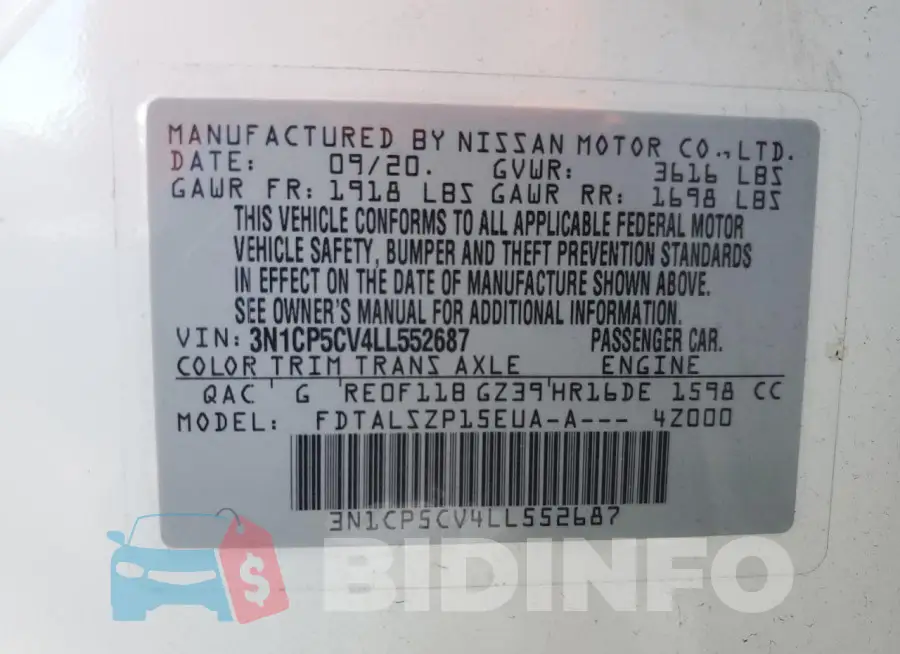 3N1CP5CV4LL552687 Photo# 13