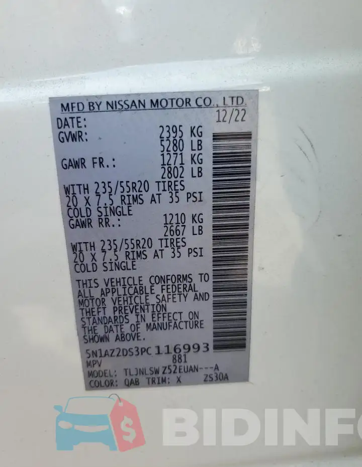 5N1AZ2DS3PC116993 Photo# 13