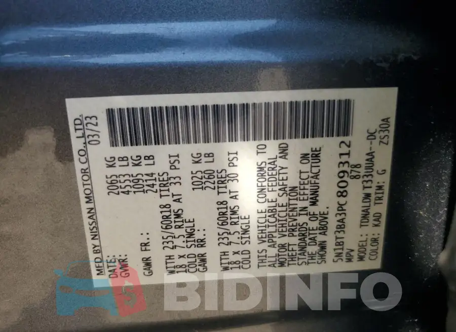 5N1BT3BA3PC809312 Photo# 13