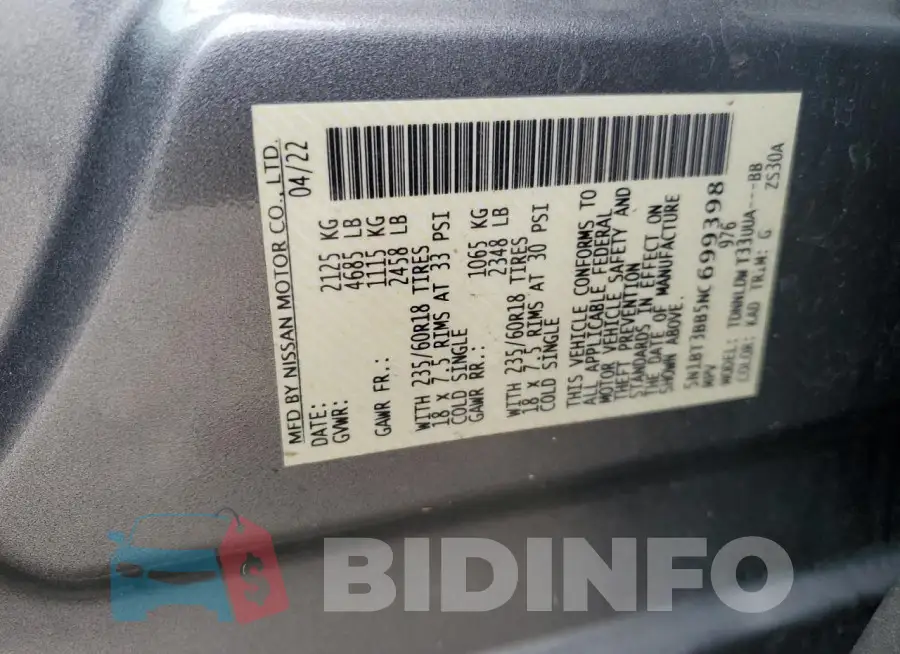 5N1BT3BB5NC699398 Photo# 13