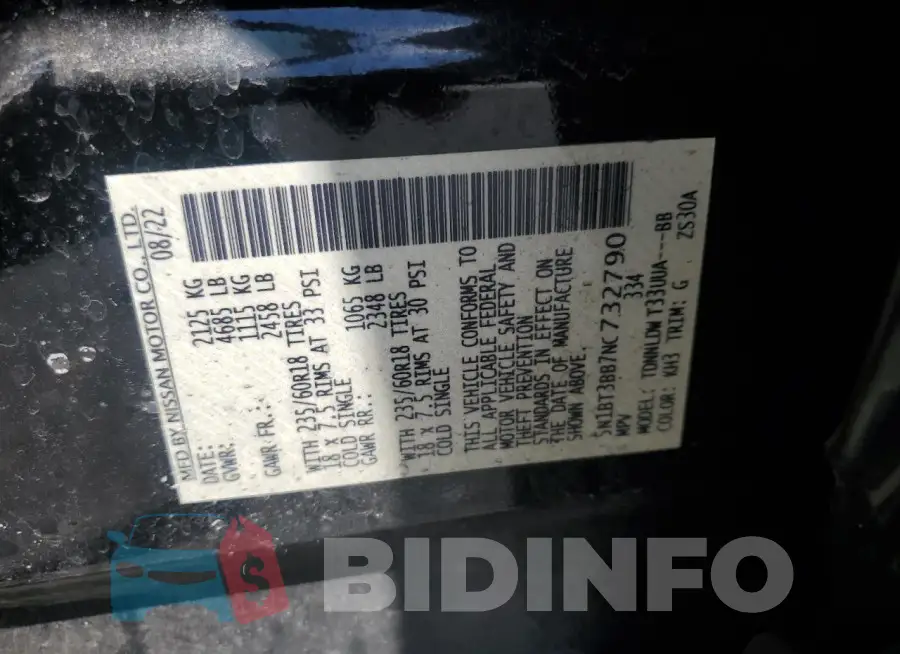 5N1BT3BB7NC732790 Photo# 13