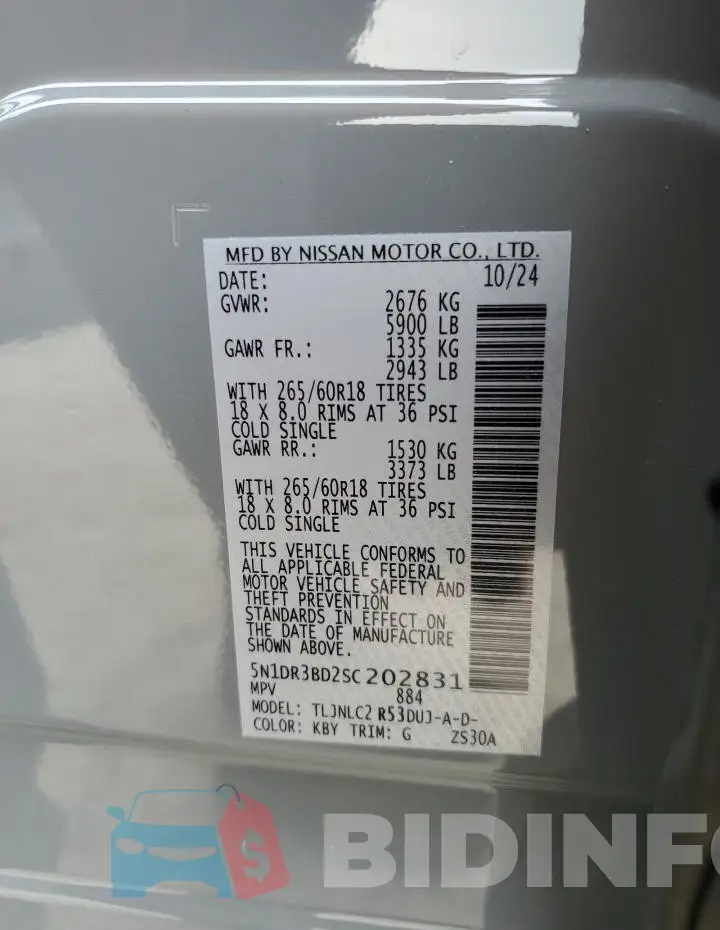 5N1DR3BD2SC202831 Photo# 14