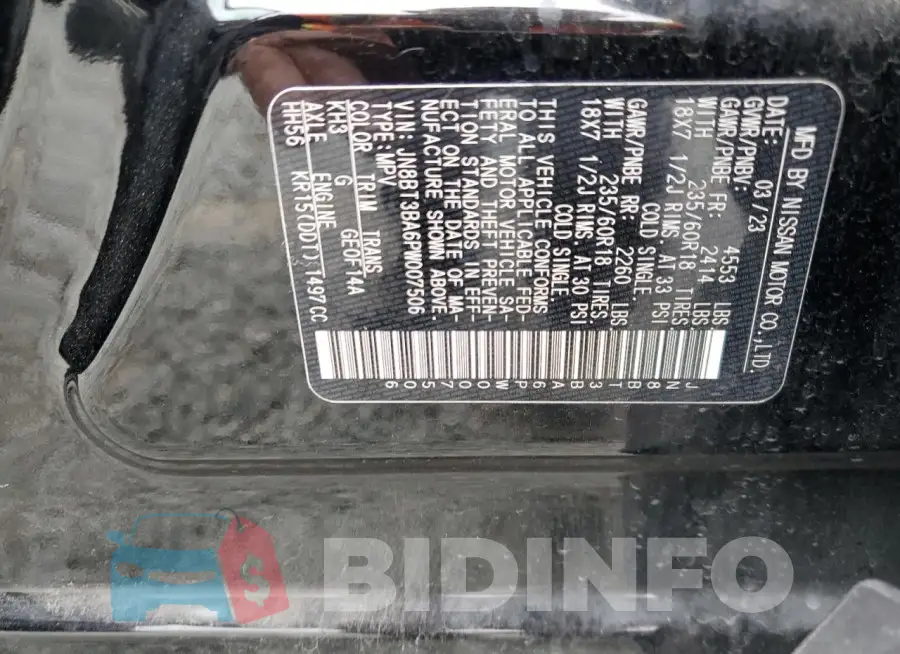 JN8BT3BA6PW007506 Photo# 13