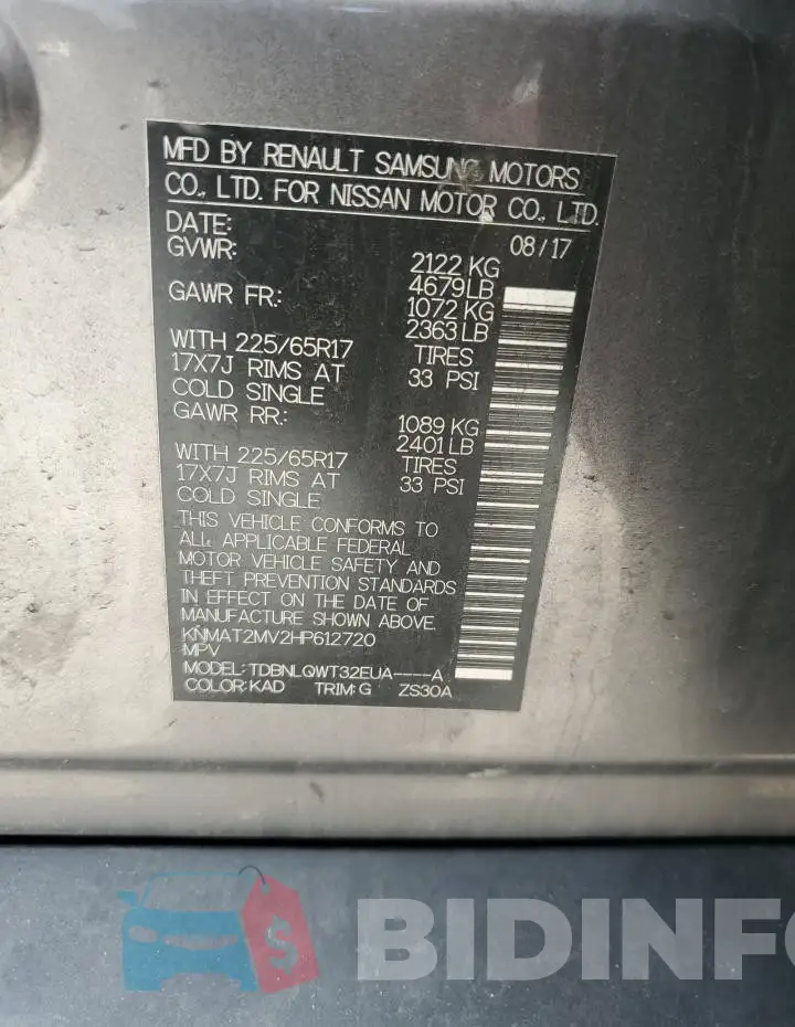 KNMAT2MV2HP612720 Photo# 13