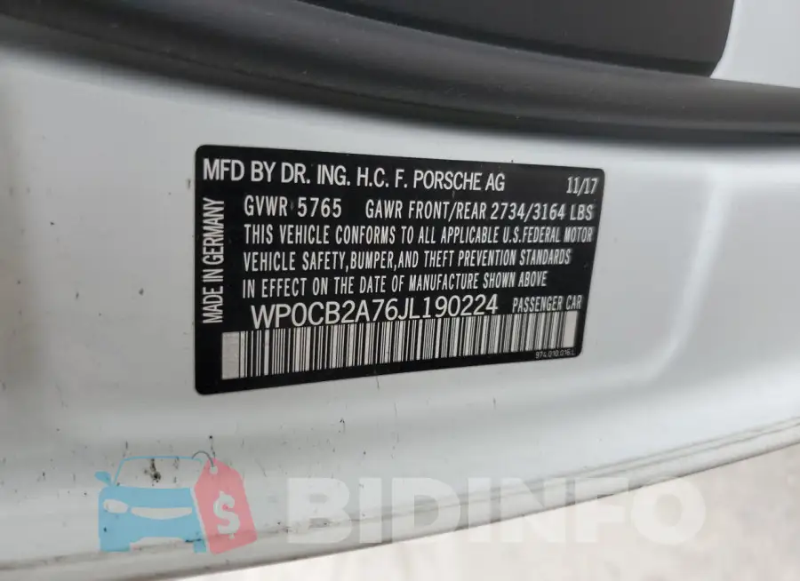 WP0CB2A76JL190224 Photo# 13