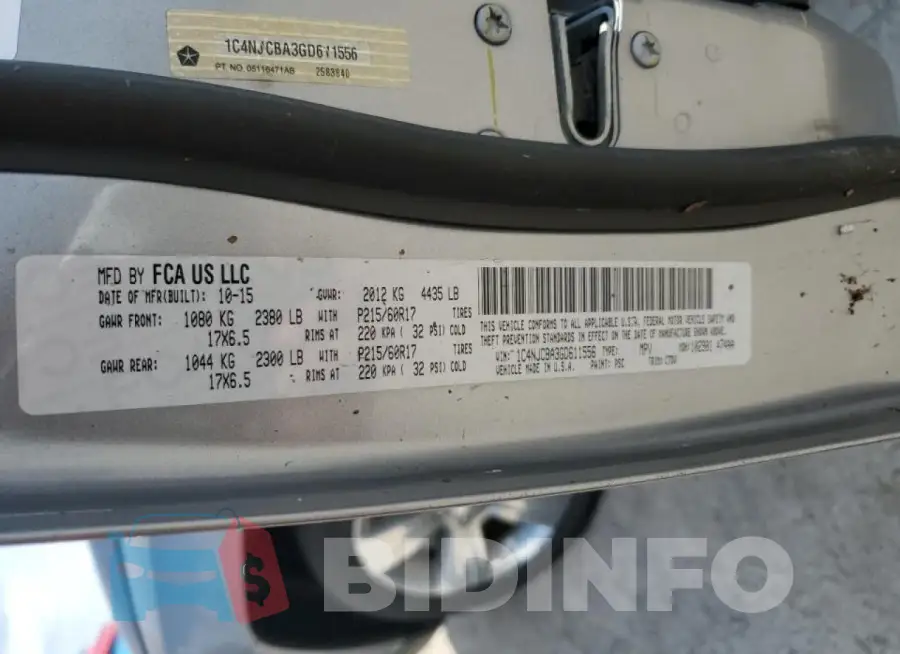 1C4NJCBA3GD611556 Photo# 13