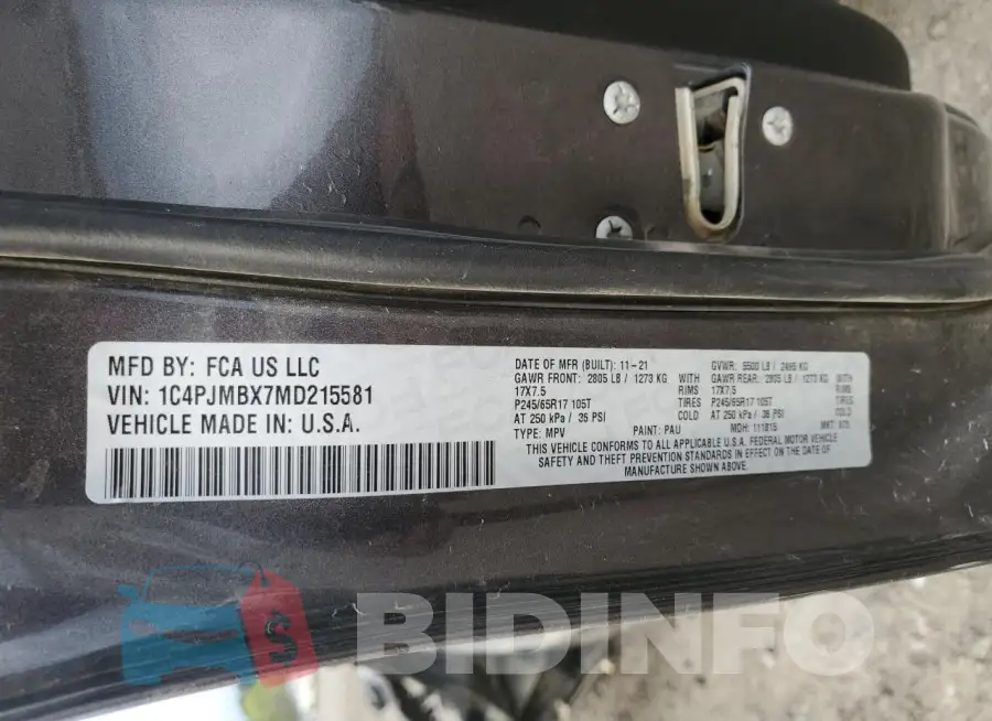 1C4PJMBX7MD215581 Photo# 13
