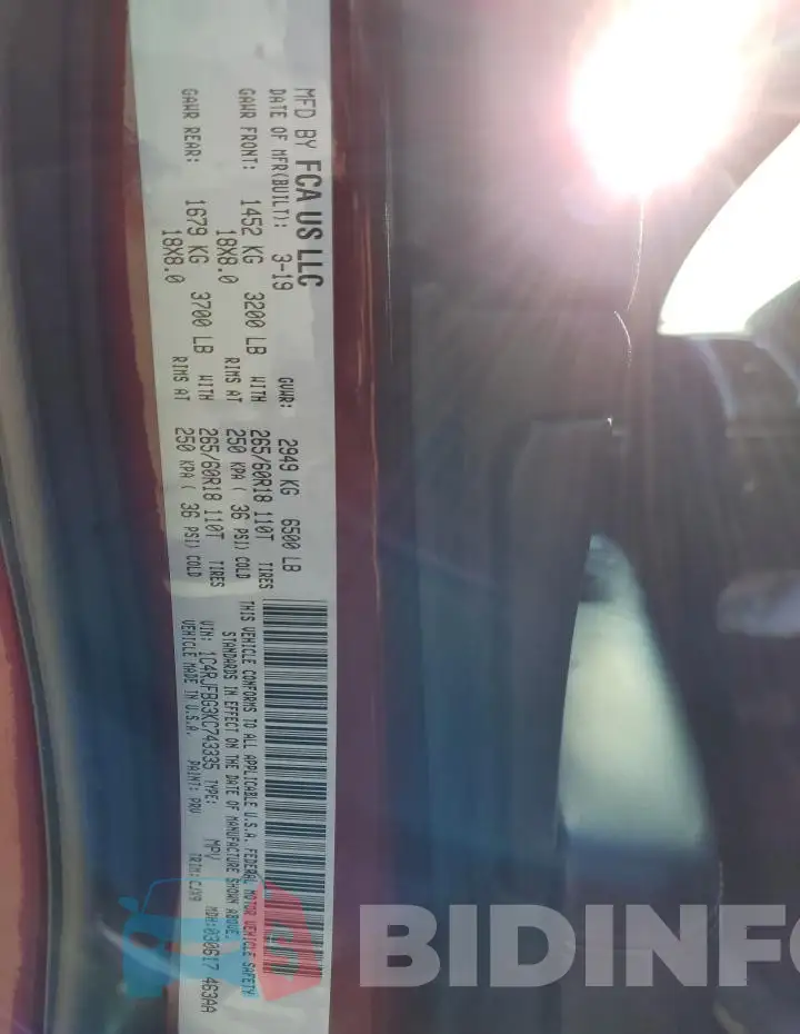 1C4RJFBG3KC743335 Photo# 13