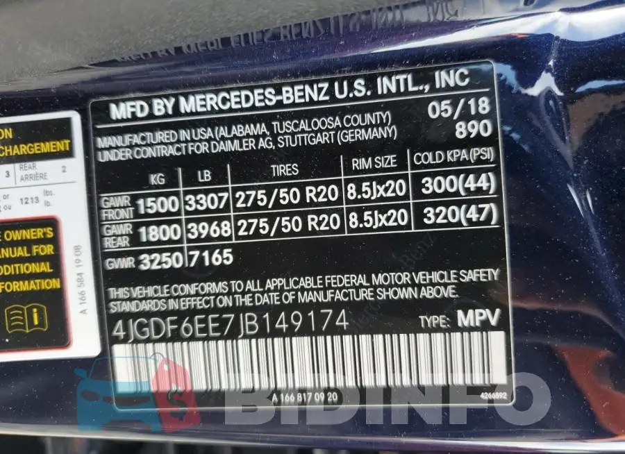4JGDF6EE7JB149174 Photo# 13