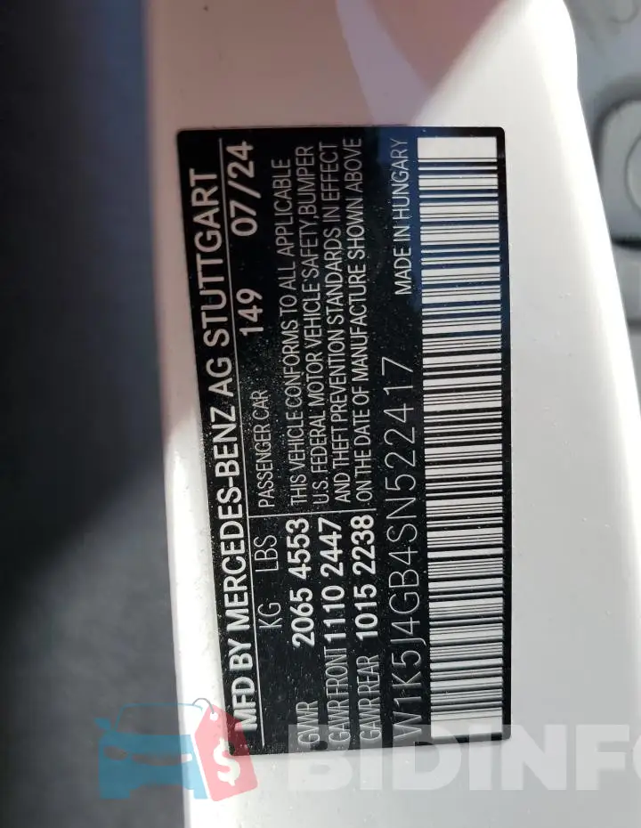 W1K5J4GB4SN522417 Photo# 13