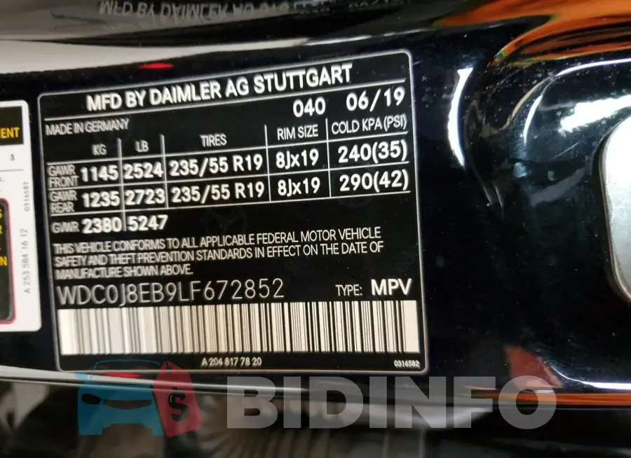 WDC0J8EB9LF672852 Photo# 14