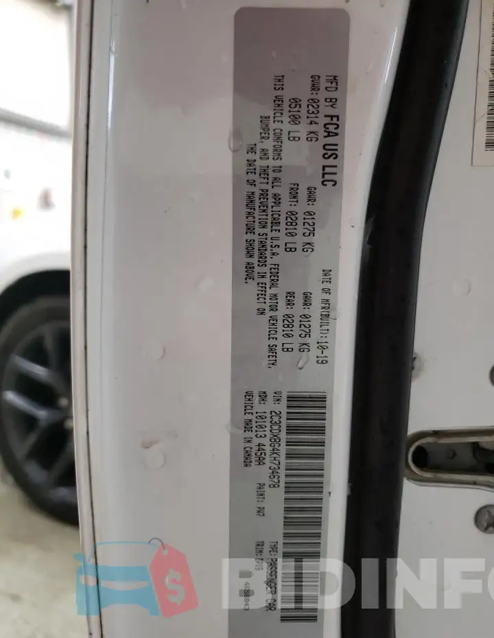 2C3CDXBG4KH734678 Photo# 12