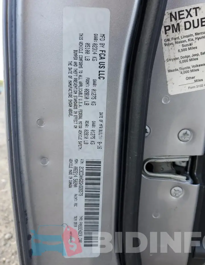 2C3CDXHG2GH326579 Photo# 12