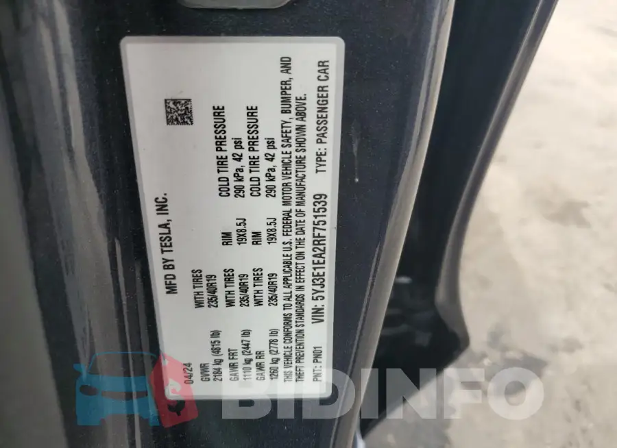 5YJ3E1EA2RF751539 Photo# 12