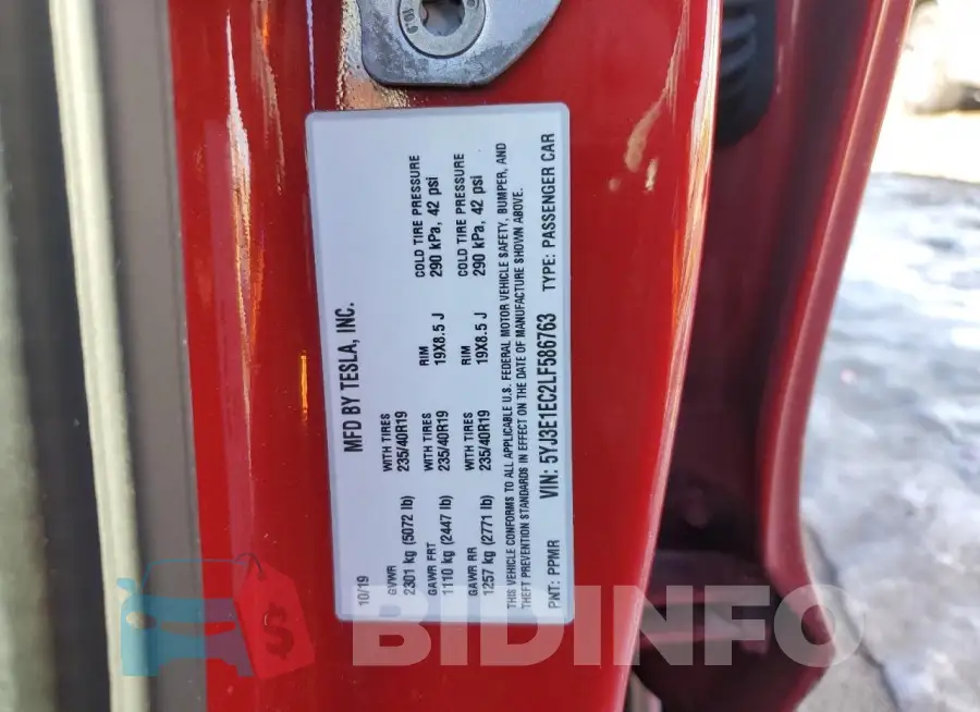 5YJ3E1EC2LF586763 Photo# 12