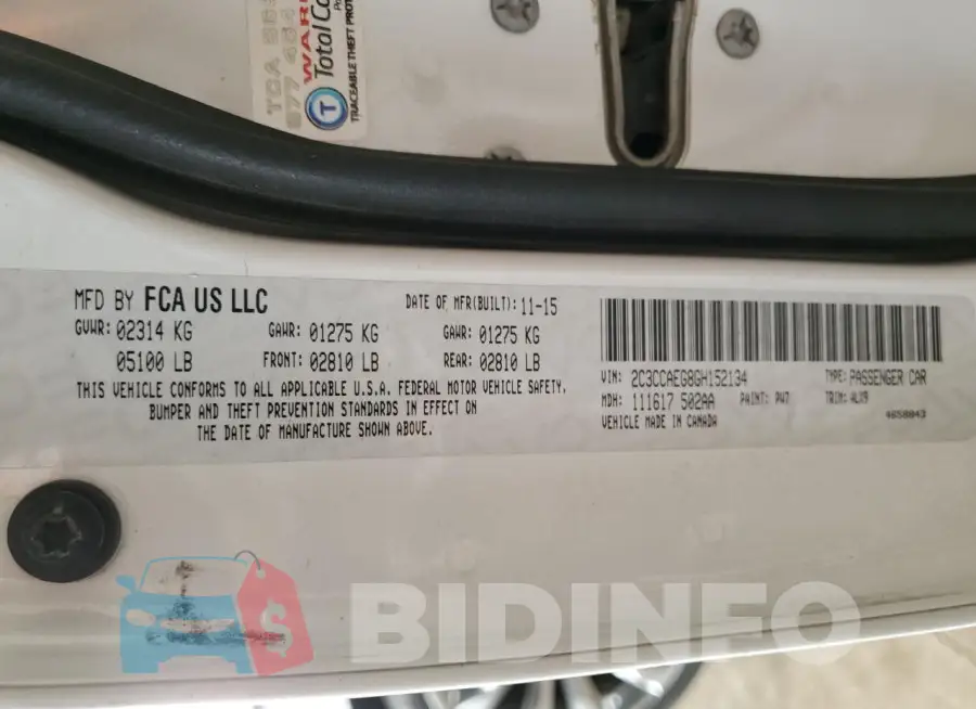 2C3CCAEG8GH152134 Photo# 12