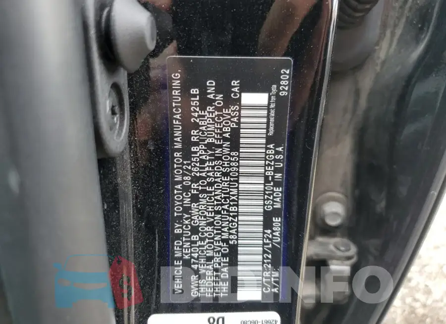 58AGZ1B1XMU109858 Photo# 13