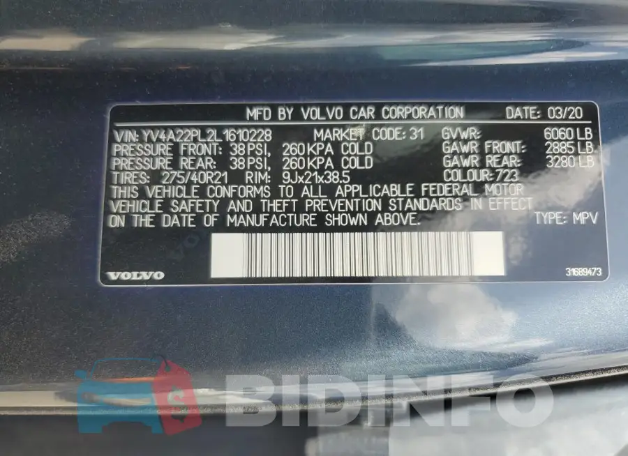 YV4A22PL2L1610228 Photo# 14