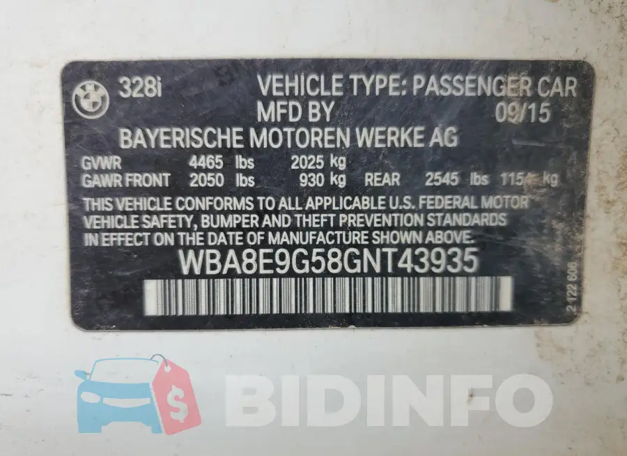WBA8E9G58GNT43935 Photo# 12