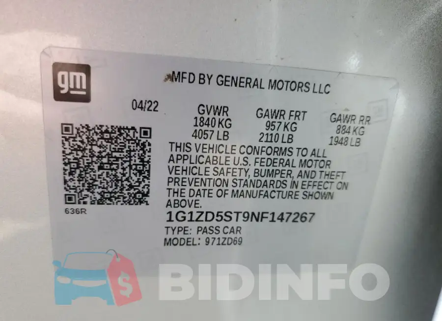 1G1ZD5ST9NF147267 Photo# 12