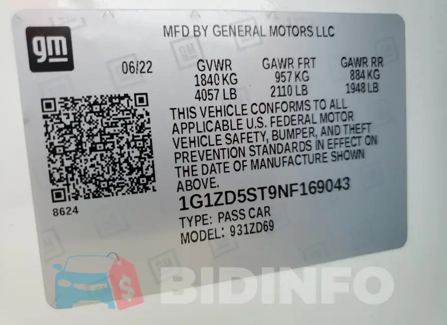 1G1ZD5ST9NF169043 Photo# 12