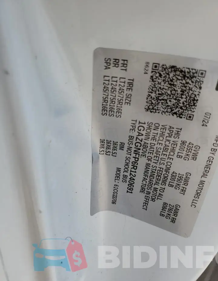1GAZGNFP6R1240691 Photo# 13