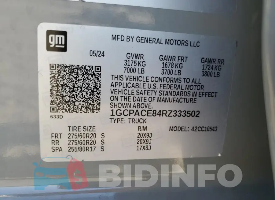 1GCPACE84RZ333502 Photo# 12