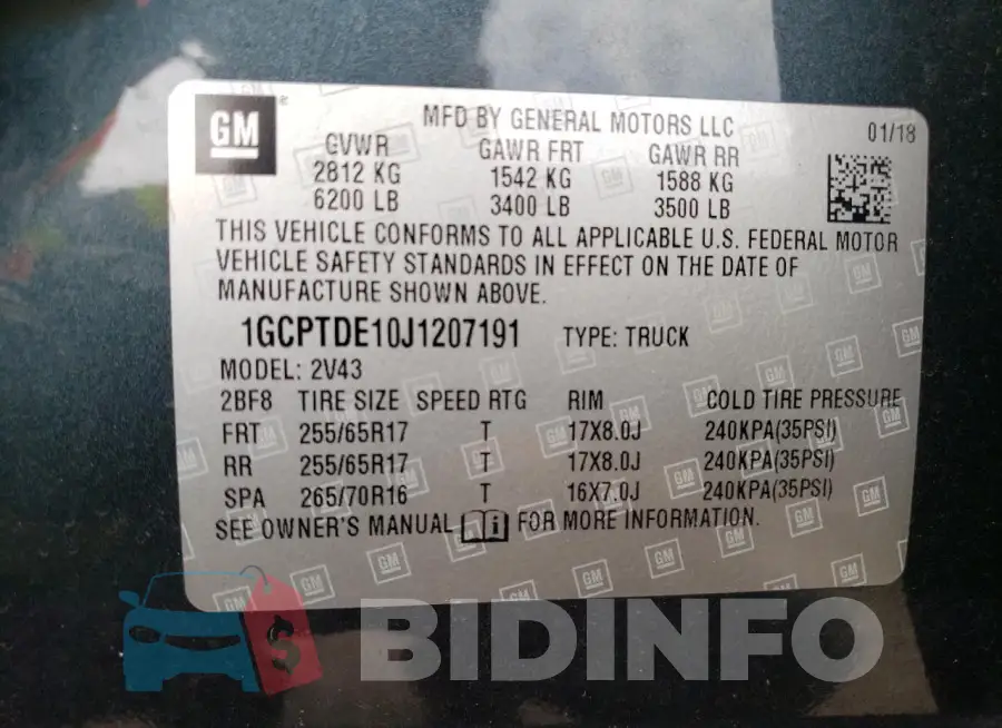 1GCPTDE10J1207191 Photo# 12