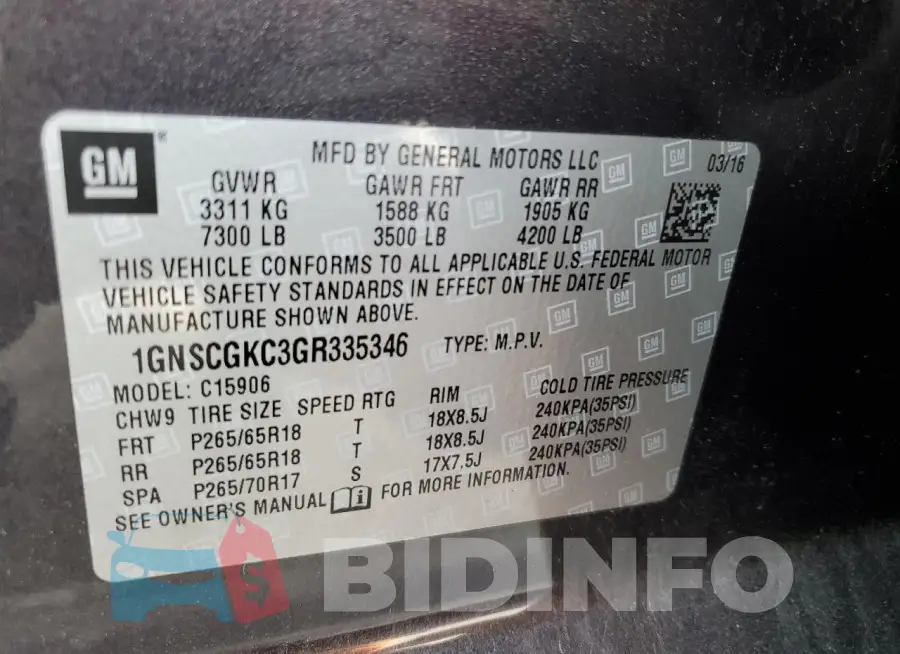 1GNSCGKC3GR335346 Photo# 14