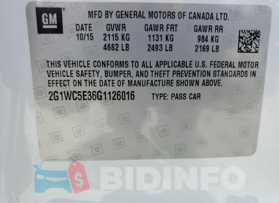 2G1WC5E36G1126016 Photo# 12