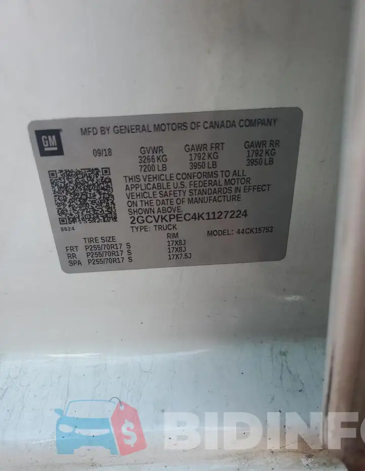 2GCVKPEC4K1127224 Photo# 12