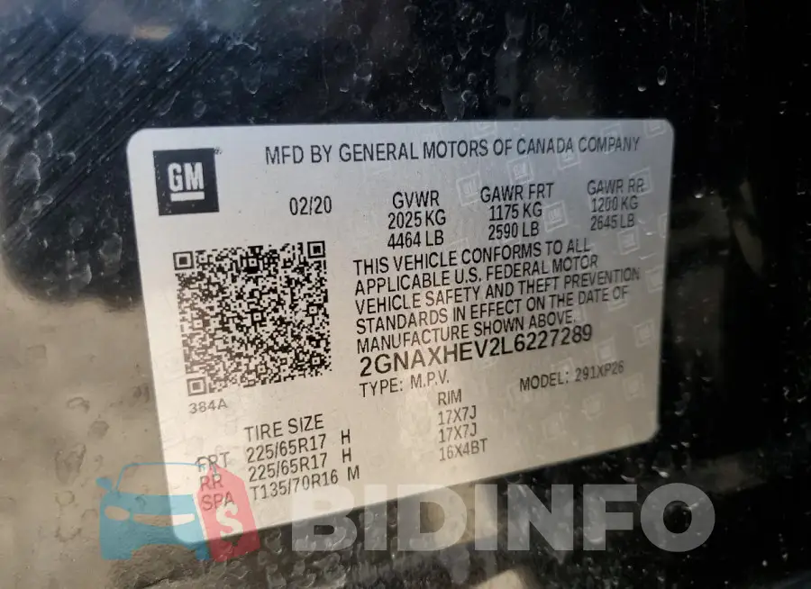2GNAXHEV2L6227289 Photo# 14