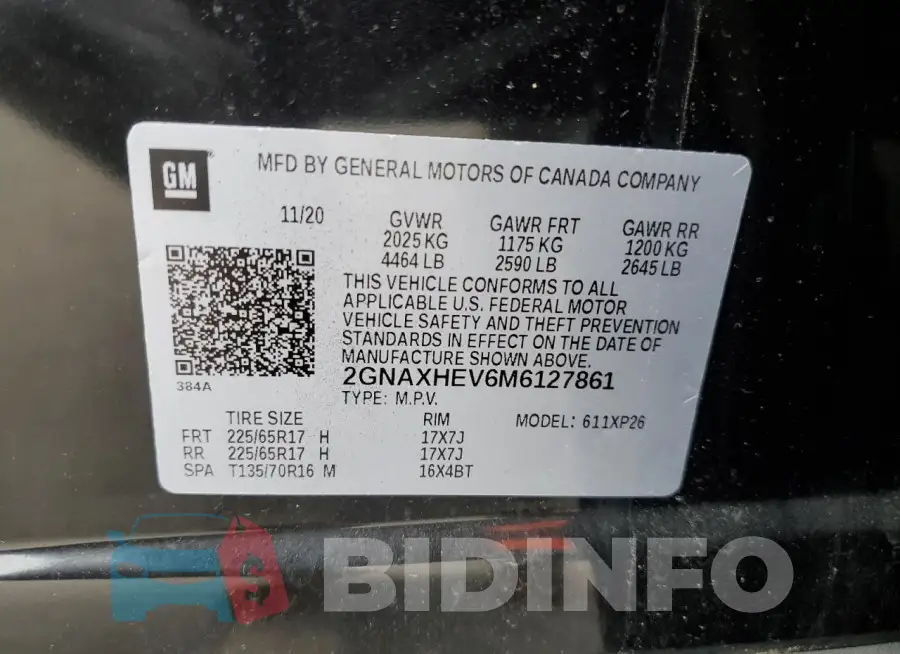 2GNAXHEV6M6127861 Photo# 14