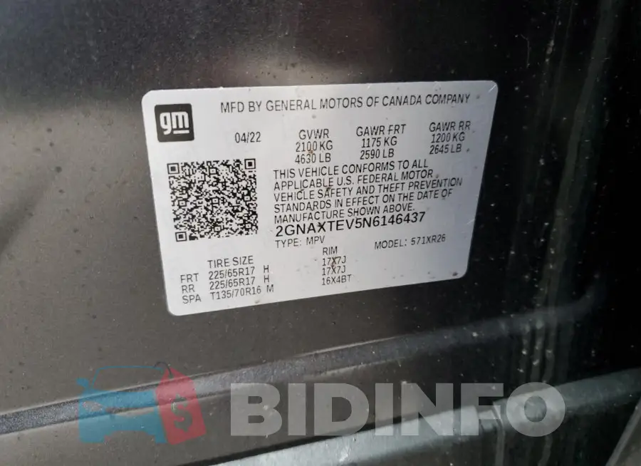 2GNAXTEV5N6146437 Photo# 13