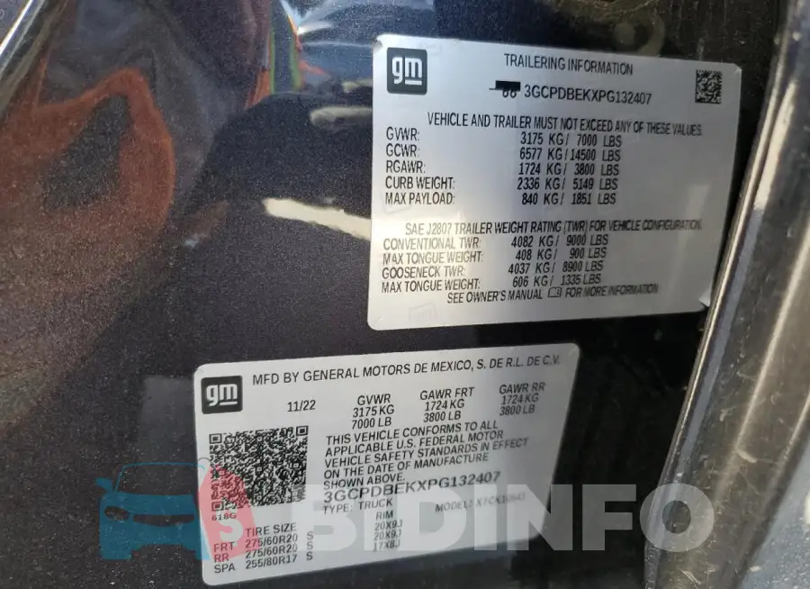 3GCPDBEKXPG132407 Photo# 12