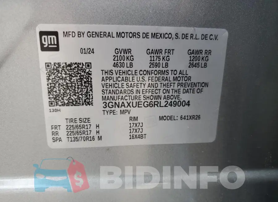 3GNAXUEG6RL249004 Photo# 13