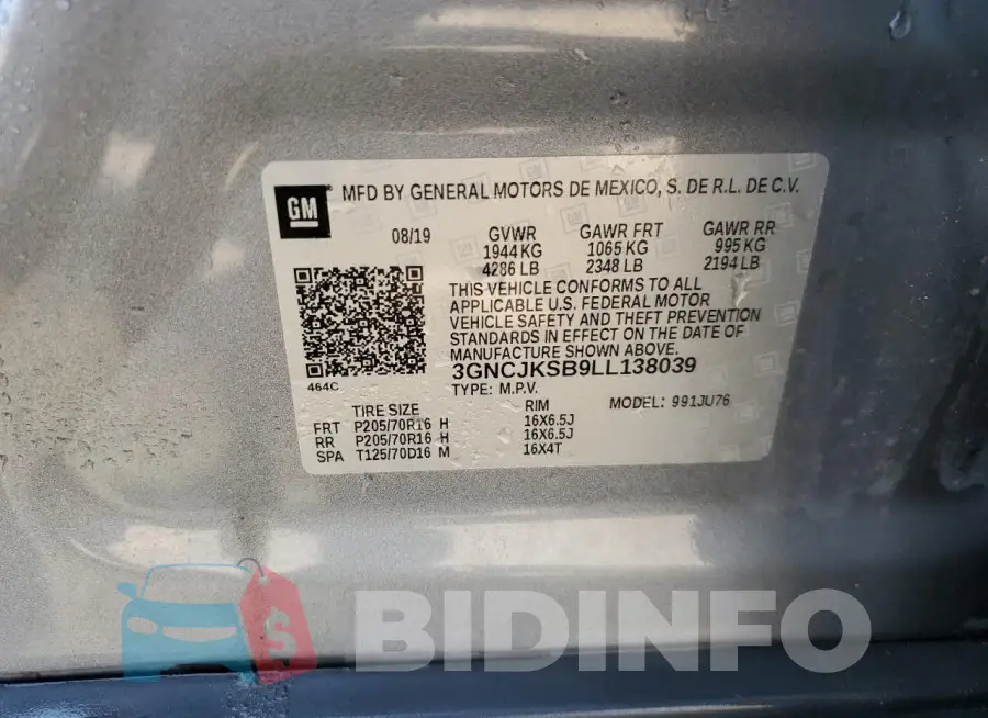 3GNCJKSB9LL138039 Photo# 14