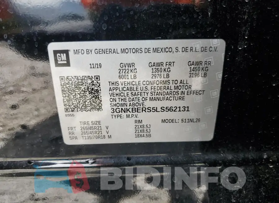 3GNKBERS5LS562131 Photo# 14