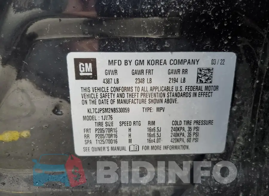 KL7CJPSM2NB530059 Photo# 13