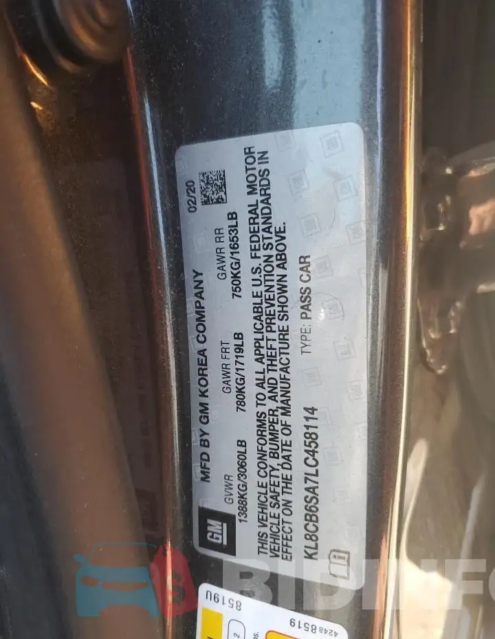 KL8CB6SA7LC458114 Photo# 12