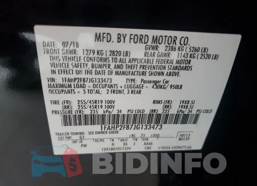 1FAHP2F87JG133473 Photo# 12